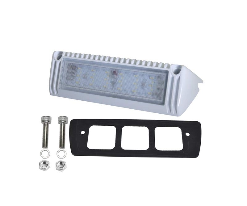 Raycharm 9" RV & Boat Exterior LED Scene Lighting Fixture, 40Â° Down Angle Flood Beam, 6000K Cool-White, 12V/24V DC, High Lumen Output Low Current Draw, Waterproof White Finish, 1-Pack - Image 4